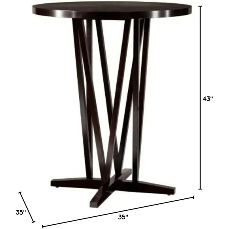 โต๊ะบาร์ที่มีความสูงทันสมัย, ลวดลายพื้นผิวบาร์, เอสเพรสโซสีเข้ม, ไม้ยางพารา