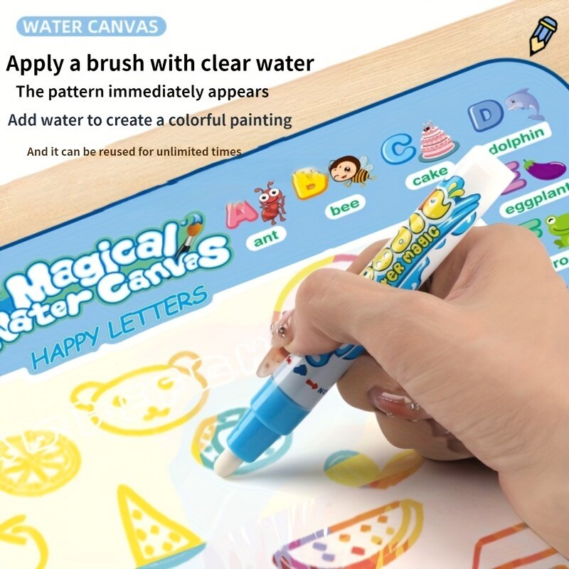Tapete de água mágica com canetas mágicas reutilizáveis, tábua de pintura montessori, brinquedos educativos para crianças, presentes para colorir 100x80cm