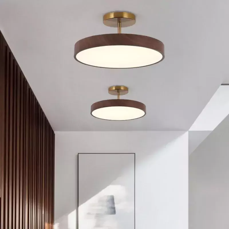 Nowoczesne oświetlenie sufitowe LED do sypialni szatnia korytarz jadalnia gabinet drewniany żyrandol połysk dekoracji domu