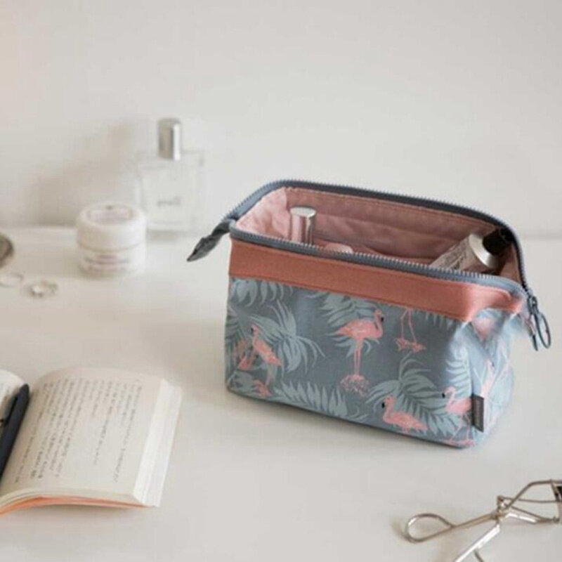 1PC Flamingo Travel Bag For Women Cosmetic Bag Makeup Toiletry Bath Organizer
