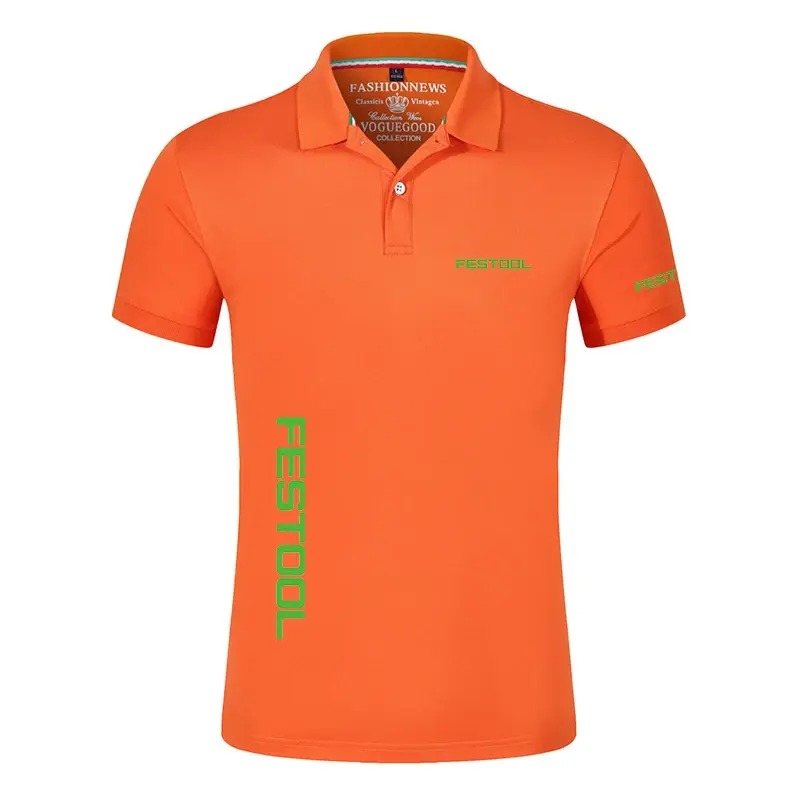 2024 Festool narzędzia męskie nowe letnie koszulki polo krótkie spodenki z nadrukiem klasyczne bawełniane codzienne sportowe koszulki solidny kolor koszule