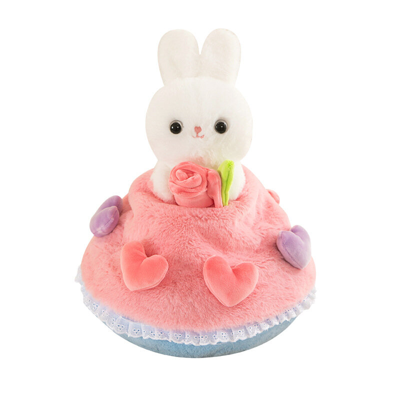 35cm kwiat księżniczka królik przekształca się w wiązkę kwiatów Kawaii pluszowa lalka słodka zabawka króliczek prezent na walentynki