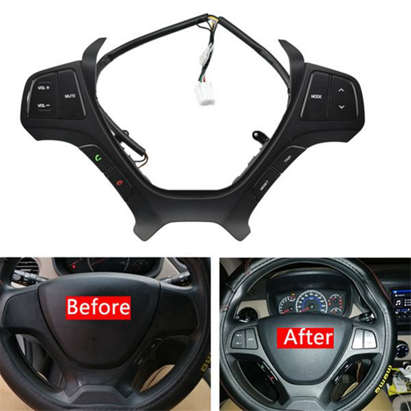 Interruptor de volante de coche, botón de Control de Audio para Hyundai I10, 2014, 2015, 2016, 2017
