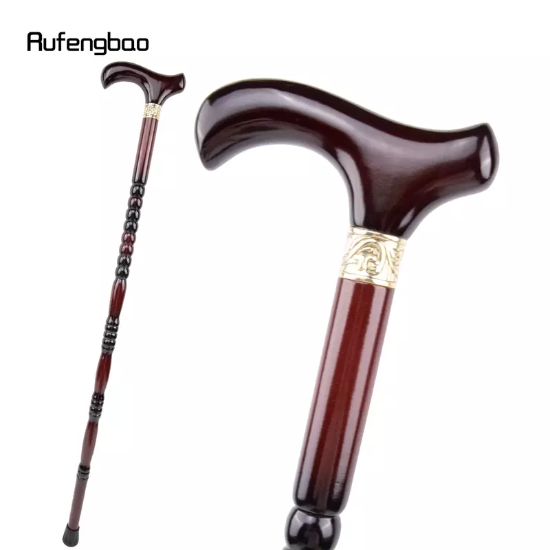 Red Wooden Single Joint Fashion Walking Stick Decorative Cospaly Cane Halloween Mace Crutch  Wand Crosier 92cm