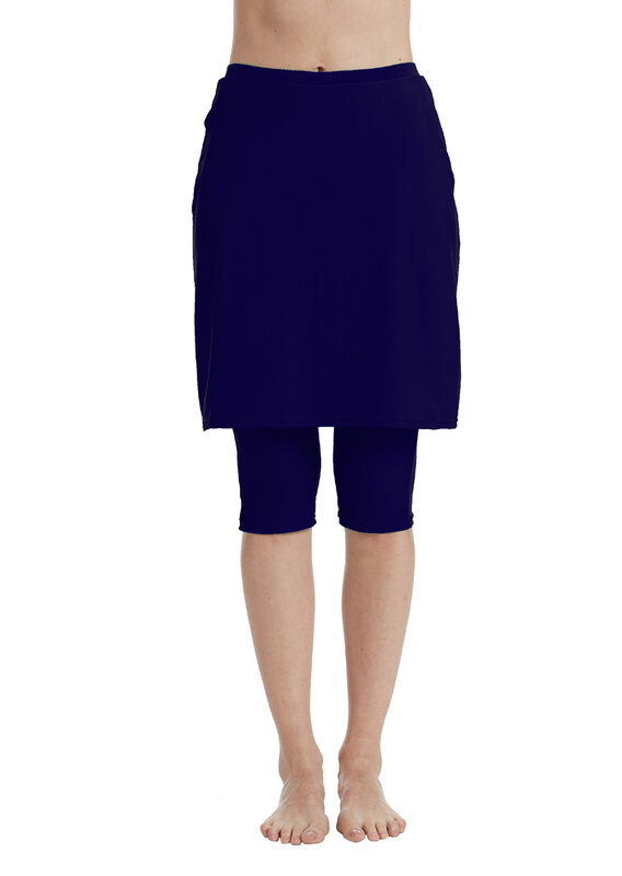 Женская темно-синяя юбка для плавания с леггинсами