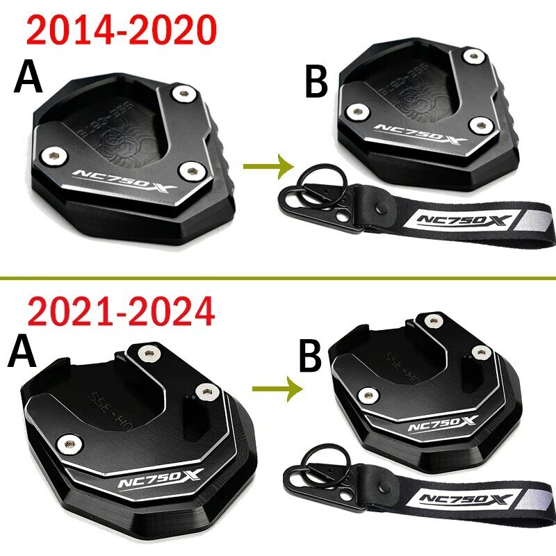 Für HONDA NC750X NC750X NC750X 2021-2024 / 2014-2020 Motorrad Ständer Seite Stehen Verlängerung Unterstützung Platte NC750X Schlüssel Kette