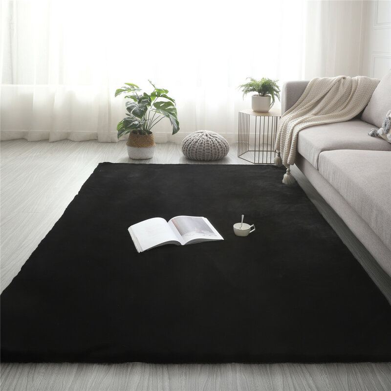 Ultra miękka sztuczna futrzany dywan królika zmywalna w pralce dywanik do sypialni puchaty dywan do salonu bez zrzucania dywan z owczej skóry dywanowych