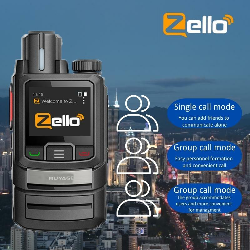 Ruyage ZL20 Zello Walkie Talkie, Rádio 4G com cartão SIM, Wi-Fi, Bluetooth, longo alcance, rádio bidirecional profissional poderoso, 100km