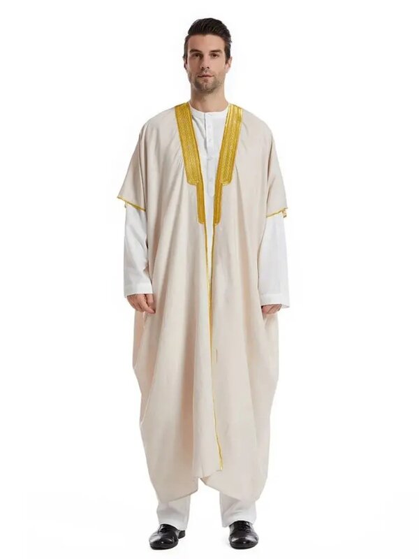Kimono abierto de Ramadán Kebaya para Hombre, Abaya musulmana de moda, Dubai, Turquía, Islam árabe, ropa de oración