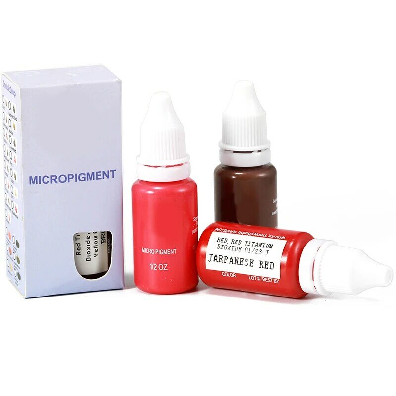 15ml Professional Tattoo Ink Set Permanent Makeup Eyebrow Lips Eyeline Tattoo Color Microblading Pigment Body Beauty Art Supplie