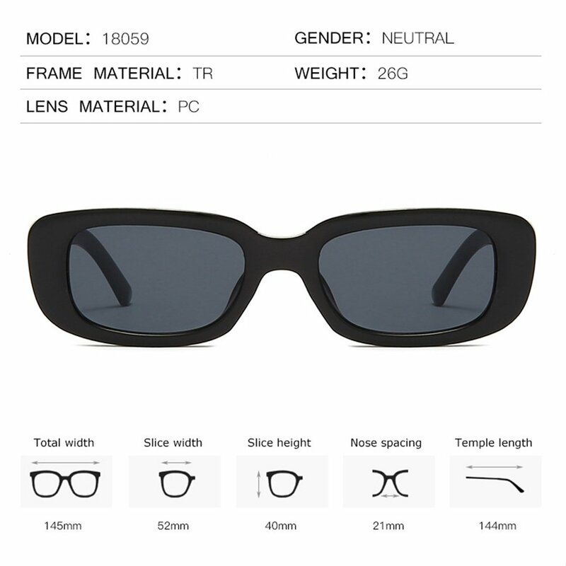 Солнцезащитные очки женские, прямоугольные, квадратные, разноцветные, винтажные, 1 шт.