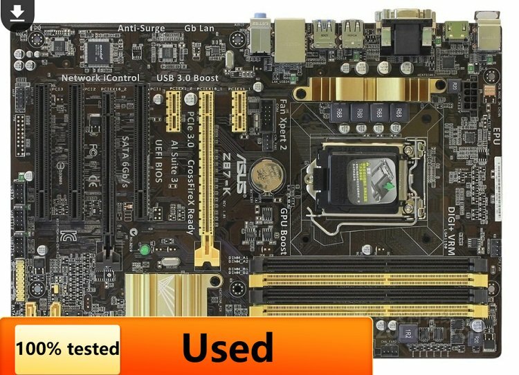 Asus Z87-K Để Bàn Bo Mạch Chủ Z87 Ổ Cắm LGA 1150 I7 I5 I3 DDR3 32G SATA3 USB3.0 ATX Ban Đầu Tháo Lắp Sử Dụng