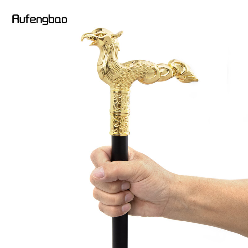 Golden Phoenix Long Tail Single Joint Walking Stick decorativo Cospaly Party Cane Halloween Crosier 93cm