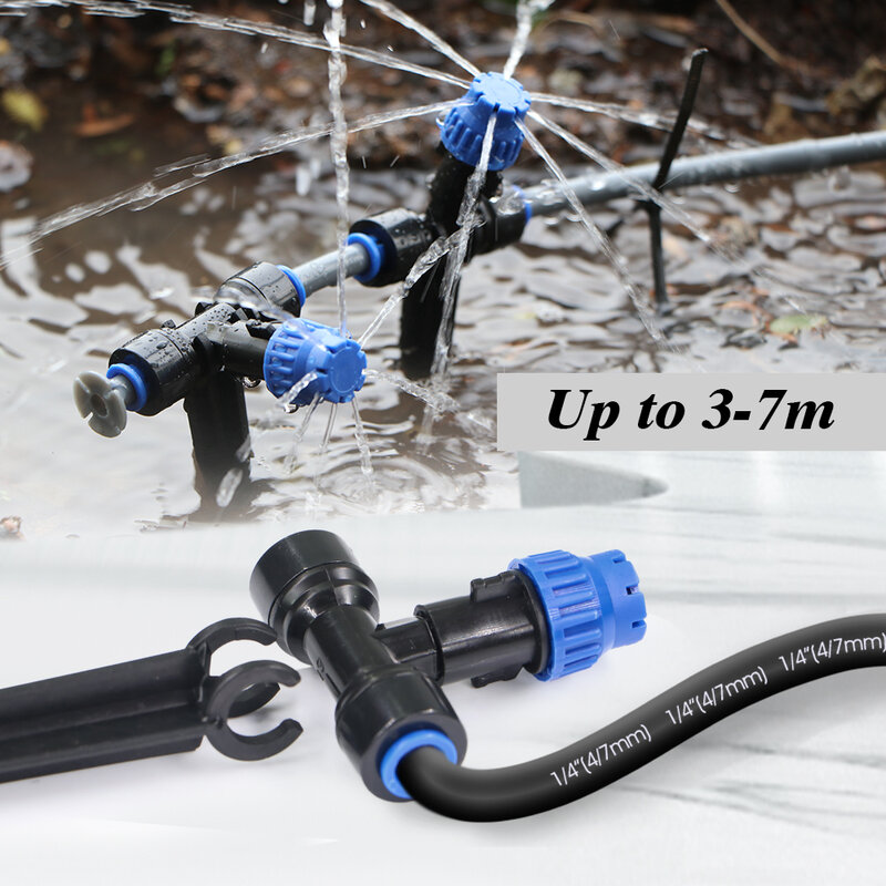 10/20pcs 180° 8-holes Drippers Misting Nozzles With Movable Stake Quick Insert Atomization Sprayer and Adjustable Watering Tool