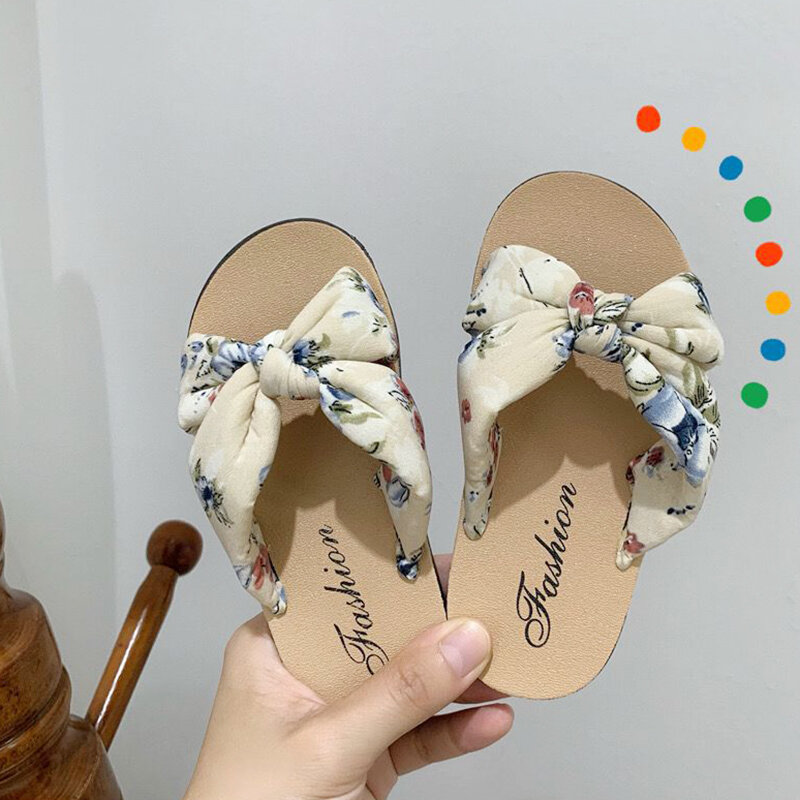 Pantofole con stampa a pois per bambini pantofole con suola morbida antiscivolo Bohemian Toddler Princess Slipper Sandals Summer Beach Baby Shoes