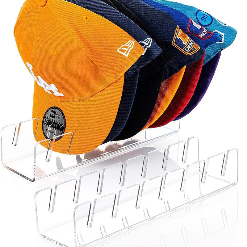7-Holes Baseball Cap Display Rack Duurzaam Doorzichtig Acryl Hoedenhouder Voor Thuiskast Opslag Organisatie Decoratie