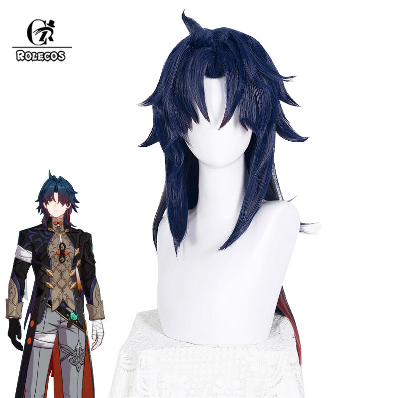 ROLECOS Game Honkai Star Rail Blade Cosplay Wigs Blade 82cm Long Straight Blue Gradient Red Wig Heat Resistant Synthetic Hair