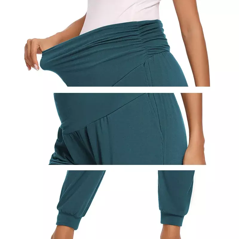 Pantalon de survêtement de grossesse extensible taille haute pour femme, pantalon de survêtement confortable, pantalon de grossesse décontracté, jogging avec poches