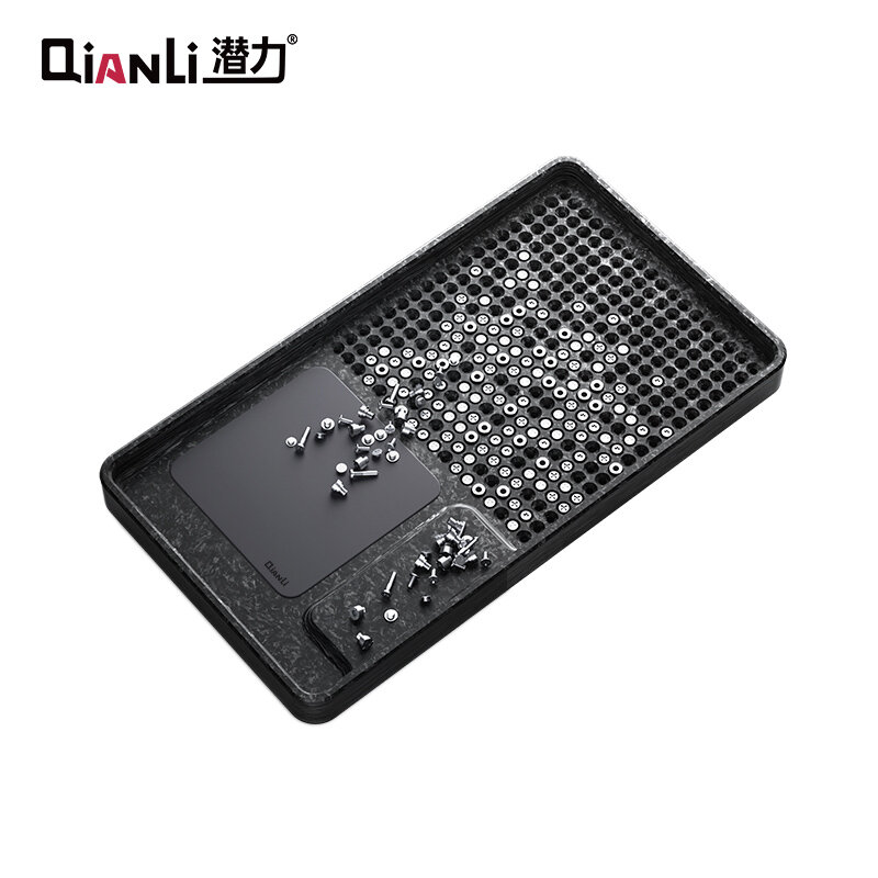 Qianli携帯電話ロングショートスクリューブラック合成石ハード磁気収納トレイ正確な抽出高速修理ボックス