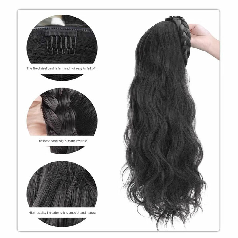 Искусственные волосы, увеличение объема волос, длинные вьющиеся волосы, синтетический парик, естественная имитация париков для женщин