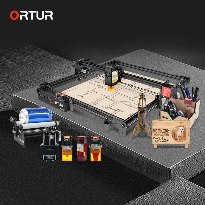 ORTUR Lazer Master 2 Laser pengukir, mesin pemotong kayu, alat bisnis, Laser bantuan udara, CNC Router, pengukir Laser