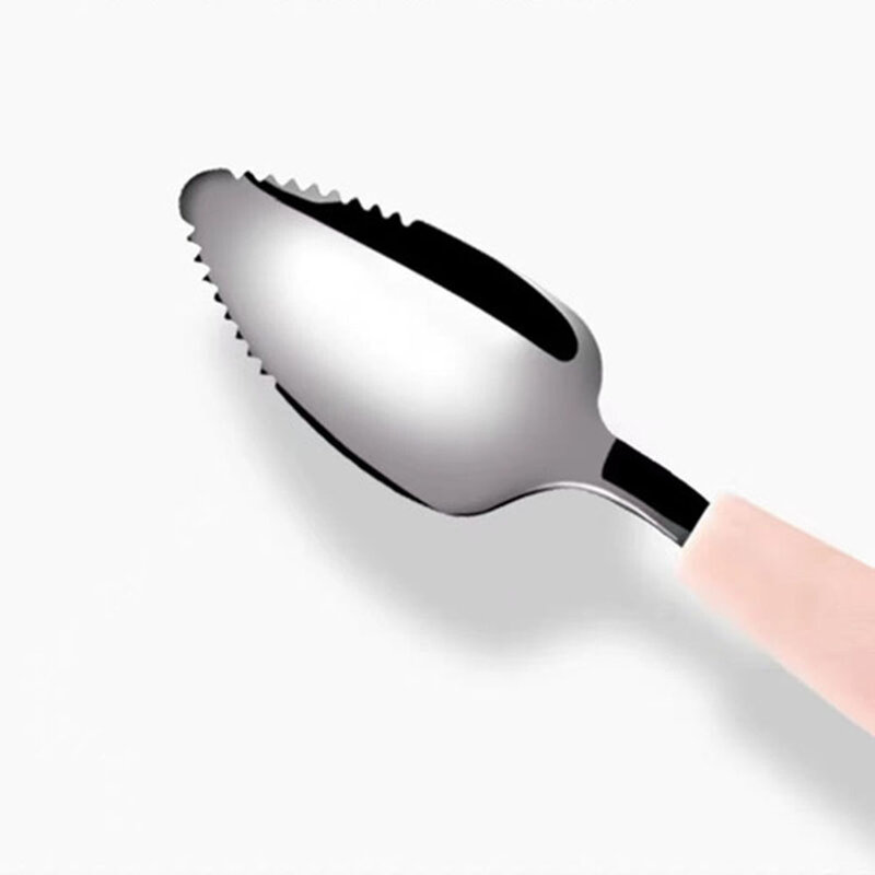 Colori della caramella carino gel di silice cartone animato in acciaio inossidabile a doppia testa utensili per bambini neonati gadget per l'alimentazione cucchiaio per raschiare la frutta