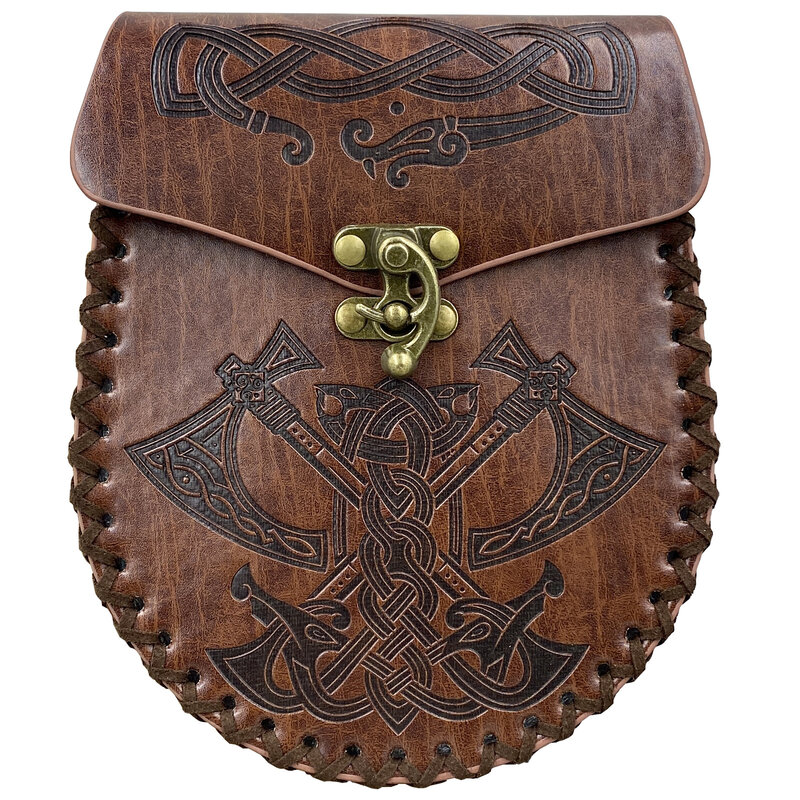 Portefeuille en cuir à ceinture pour adultes, pochette médiéval pour hommes et femmes, Costume de Pirate de chevalier Steampunk, équipement Antique, accessoire de Cosplay