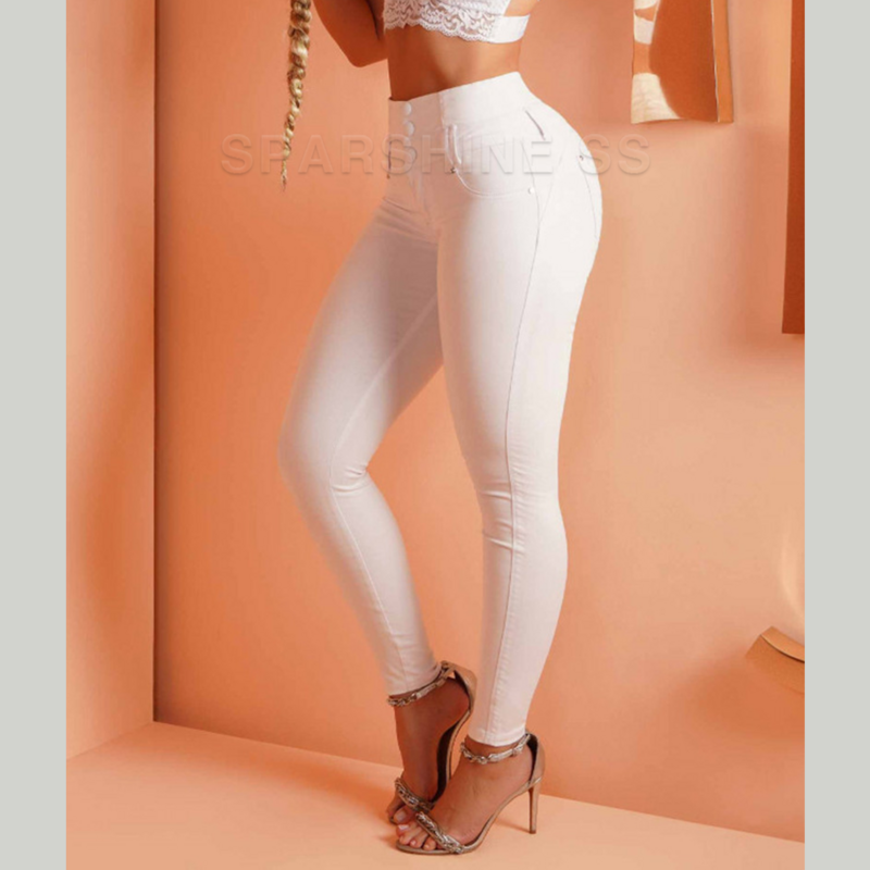 Jean skinny taille haute pour femme, pantalon crayon, jambe droite, style coréen élégant, mode simple, décontracté, fjk, Y2K, 2024