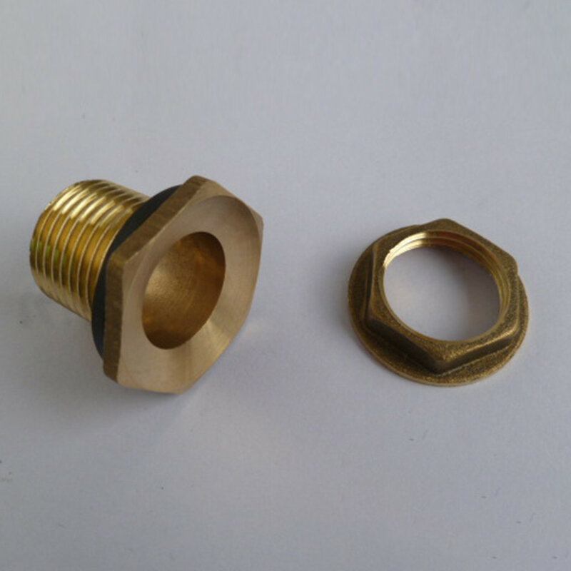 2PCS 1/2 Or 3/4 Brass Water Tank Connector Rain Rain Buckets Connection Connection Brand New Durable Water Tank Connection