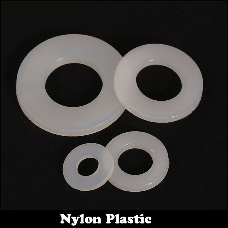 Gaxeta lisa plástica de nylon branca do anel, arruela lisa dura de isolamento, DIN34815, M3, M3 * 6*1, M3x6x1, M3 * 8*1, M3x8x1