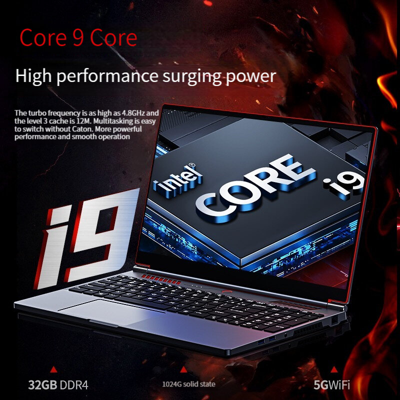 2024 Ultra Thin Gaming Laptops 16.1 Inch Intel Core I9-10880H I I7-10880H Nvidia GTX 1650 4G Graphic Card Notebook Win 10/11