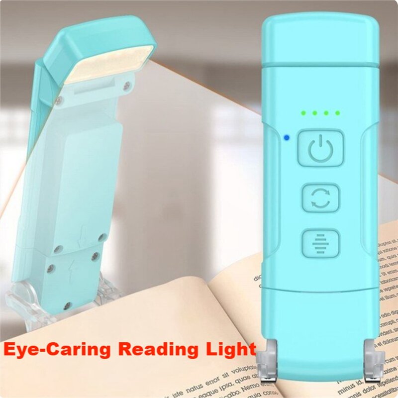 USB recarregável luz de leitura com temporizador, clip-on, lâmpada de leitura, Bookmark luz noturna, lâmpada livro, 5 Brilho
