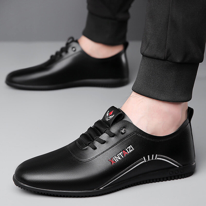 รองเท้า sepatu pantofel kulit สลิปออนนุ่มสำหรับผู้ชายรองเท้าลำลองกันลื่นระบายอากาศได้ดีรองเท้าใส่ทำงานออฟฟิศฤดูใบไม้ผลิ