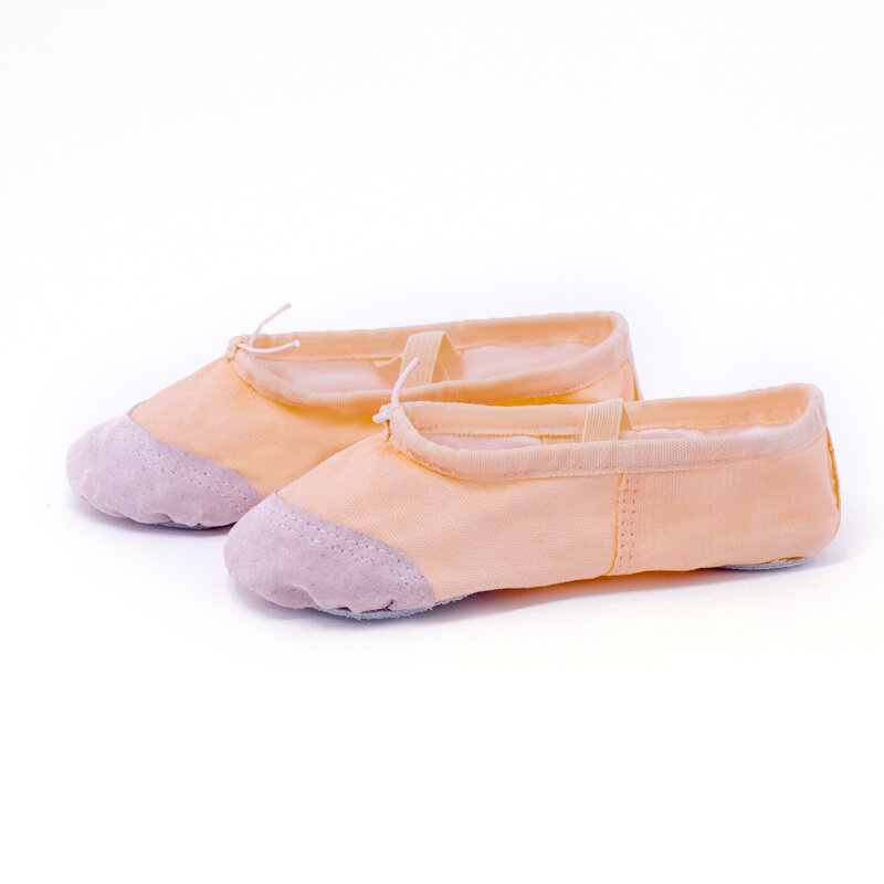 Ballets de lona Flat Dance Shoes para meninas, sola dividida clássica, couro macio, chinelos de mulheres adultas, crianças e meninas