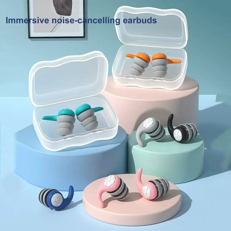 1 pasang sumbat telinga renang nyaman dapat dicuci, aksesori ekstra portabel colokan telinga diam colokan telinga