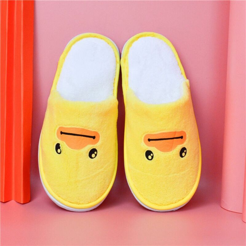 Pantofole usa e getta del fumetto carino carino piccola anatra gialla pantofole Casual per bambini comode scarpe basse pantofole dell'hotel per bambini