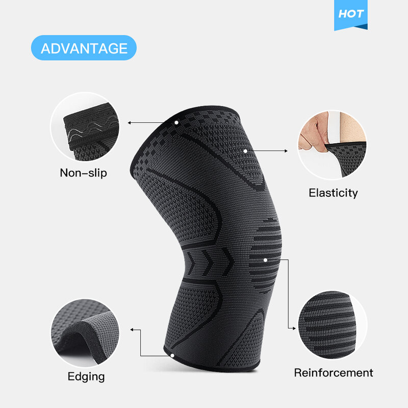 1 pz Kyncilor protezione dell'articolazione del ginocchio con ginocchiere in tessuto a maglia ad alta elasticità per Fitness corsa basket e sport