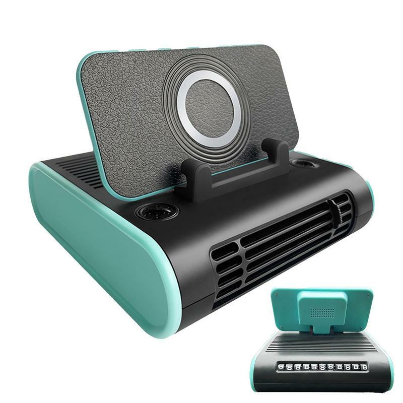 Car Cooling Fan 12V 24V Electric Auto Vehicle Fan Multi Functional Quiet Dashboard Air Fan With Phone Holder Car Accessories