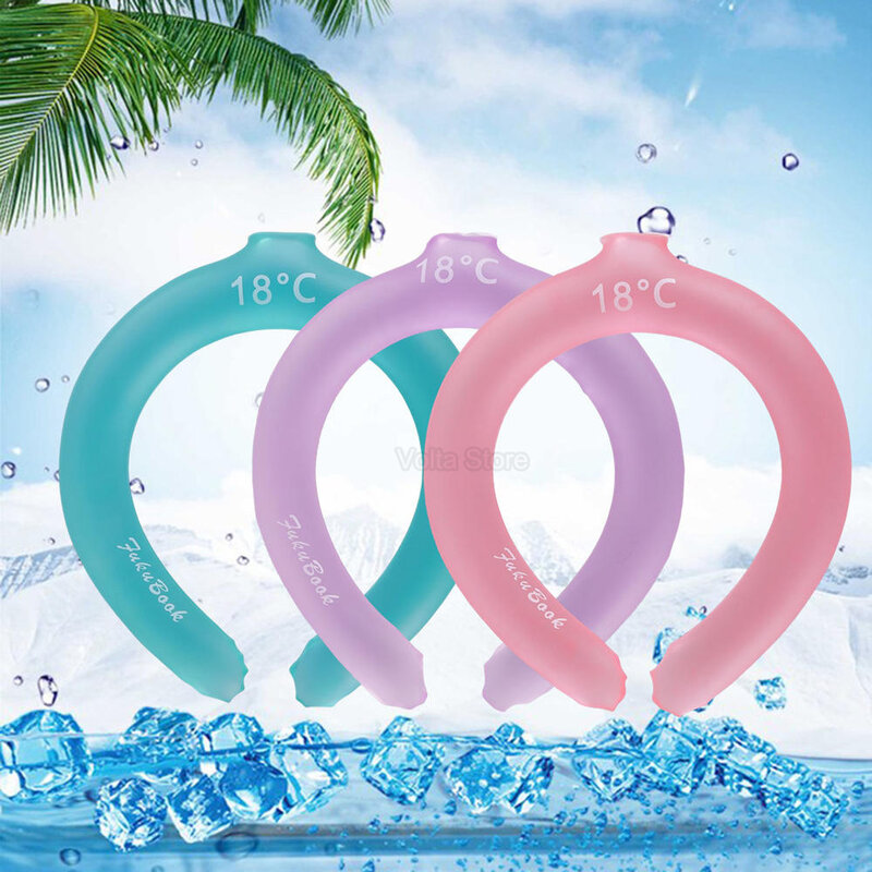 Pcm Cooling Neck Collar Reutilizáveis Outdoor Sports Cooling Pendurado Collar Ice Pack Para O Tempo Quente Verão Pescoço Envoltório