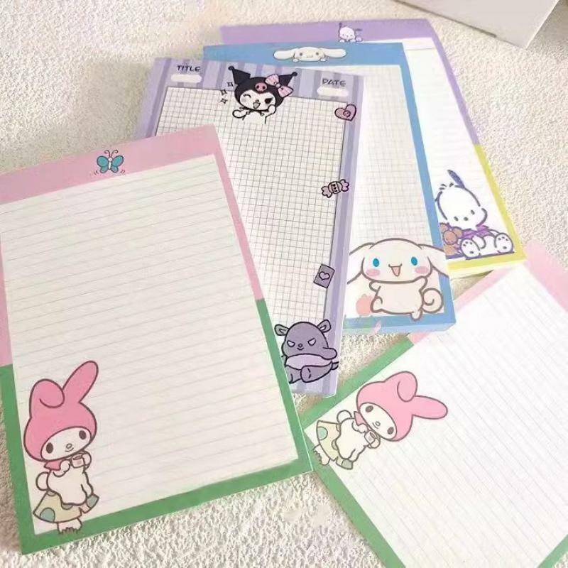 Sanrio pochacco Memo Pads อะนิเมะ Kuromi Melody Cinnamoroll โน้ตเหนียวสมุดบันทึก tearable Handbook เครื่องเขียนสำหรับเด็ก