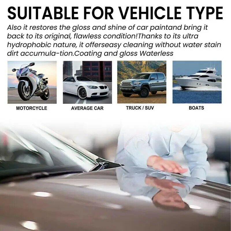 Car Coating Spray 3 In 1 Ceramic Car Coating Agent 100ml Quick Coat Car Polish Spray Waterless Wash Hydrophobic Coat Polish