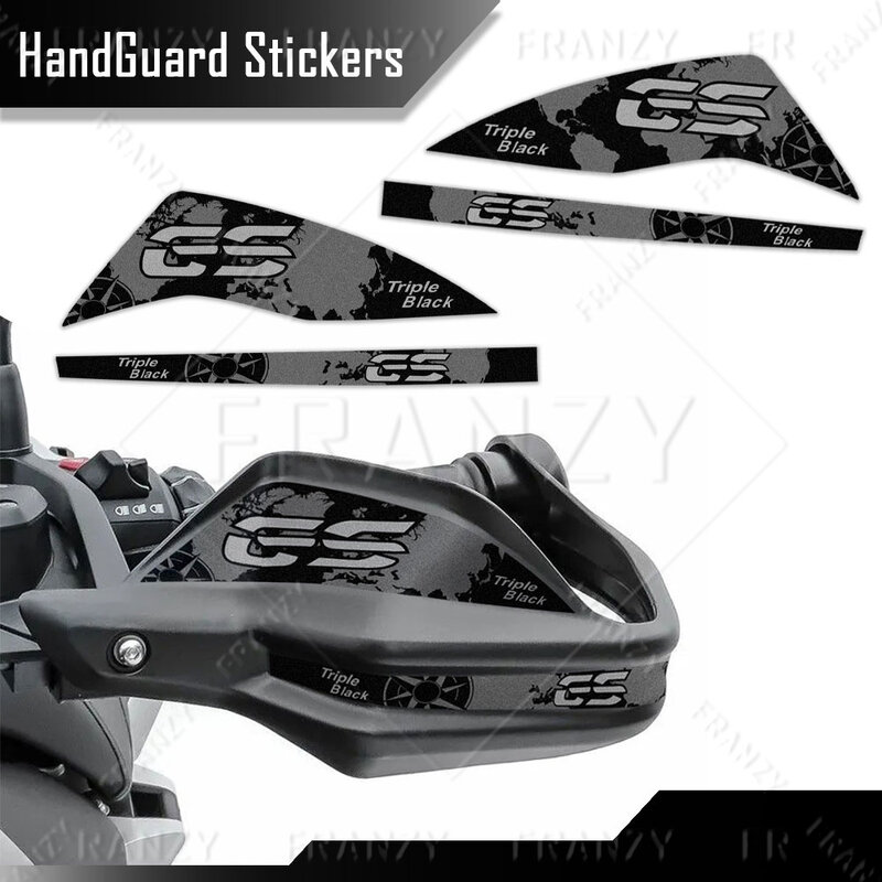 Motorcycle HandGuard Stickers Decals Waterproof For BMW R1250GS ADV R 1200GS Adventure XR F850/750/650GS 40 Years Triple Black