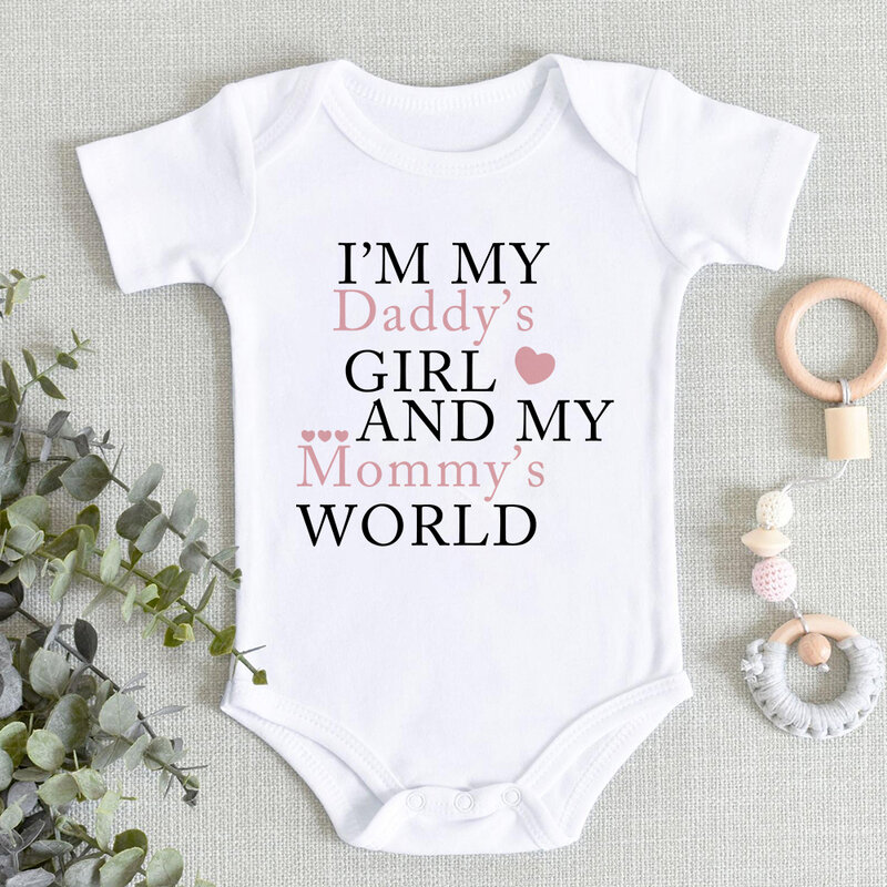 Ich liebe Mama & Papa Baby Mädchen Kleidung hochwertige bequeme weiche Neugeborene Baby Zeug Baumwolle Sommer Baby Bodys & Einteiler