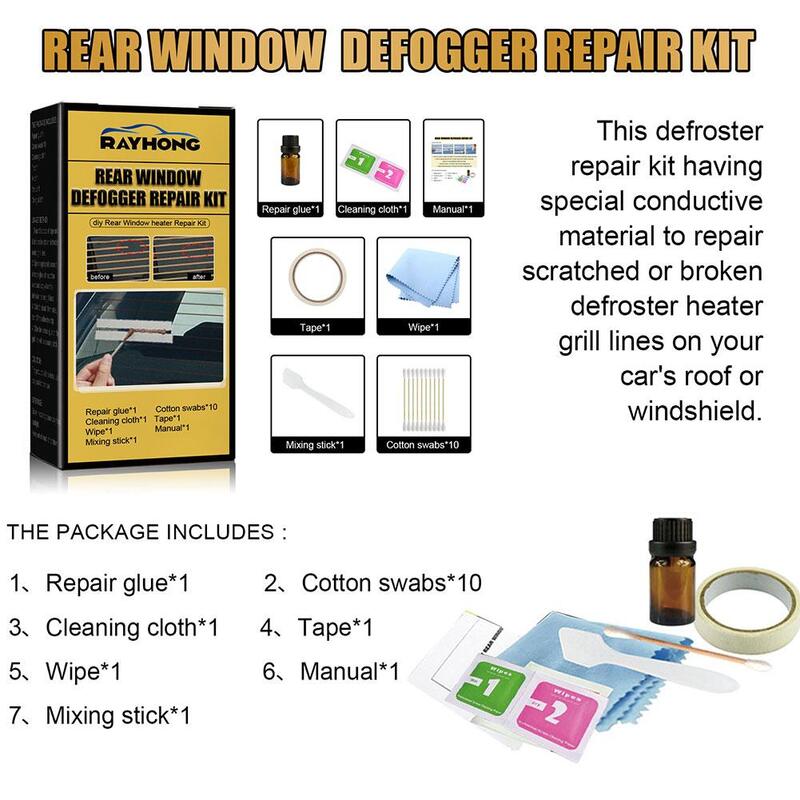 Kit de reparación de ventanas traseras de coche, reparación rápida, rayado, Descongelador, líneas de rejilla de calentador, accesorios de cuidado de alta calidad