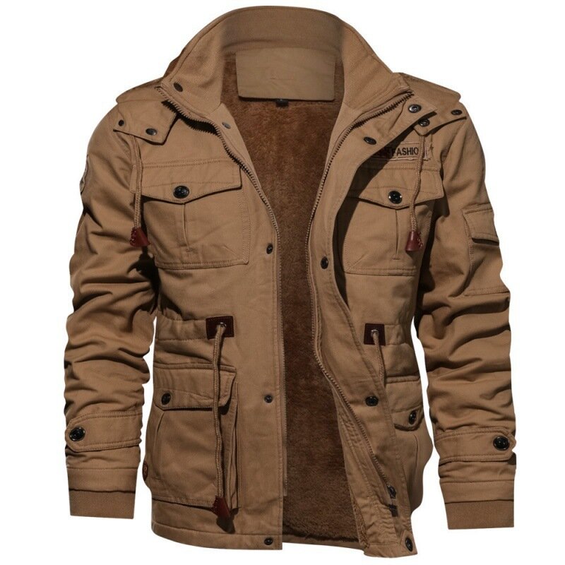 Jaquetas de carga multibolsos masculinas, casacos de algodão masculinos, parkas quentes casuais, casacos militares de inverno de alta qualidade, tamanho 6XL
