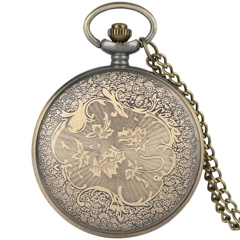 Часы наручные в античном стиле, кварцевые бронзовые с ажурным рисунком кролика, ключей, цветов, для мужчин и женщин, с арабскими цифрами, с цепочкой на свитер, подарок
