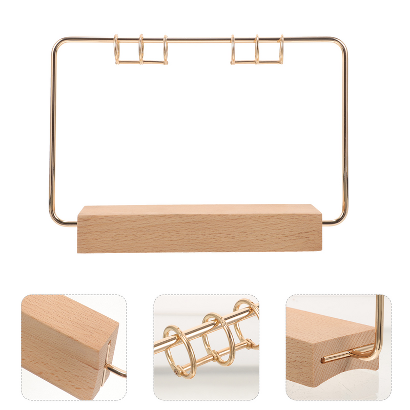 Solid Wood Desk Calendar Base Home Decor Table Bracket Photo Stand Flip Component