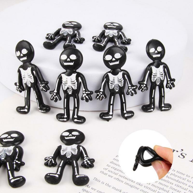 Halloween Soft Skeleton Toys Stretchable TPR Skull Man Squeeze Toys Funny Stress Relief Party Favors for All Kids and Adults
