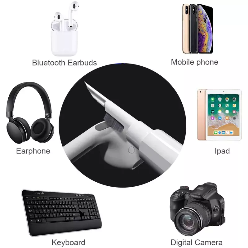 Earphone Bluetooth 3 2 1, alat pembersih untuk Airpods Pro 3 2 1 Earbuds Kit pembersih pena sikat untuk Xiaomi iPhone Earbuds