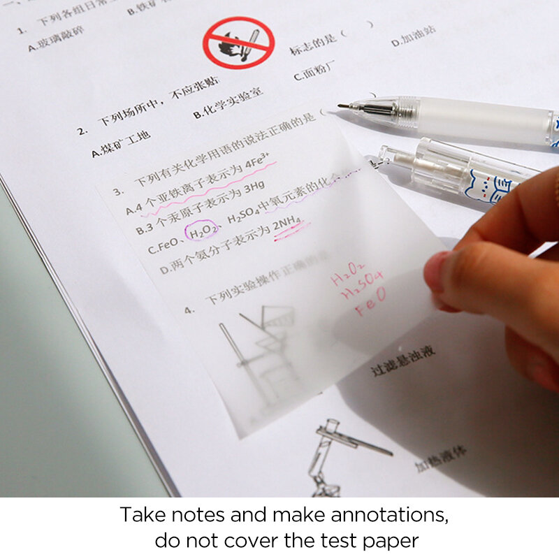 INS 50 arkuszy proste przezroczyste PET Sticky Notepads Adhensive notatniki wodoodporne naklejki papiernicze szkolne materiały biurowe